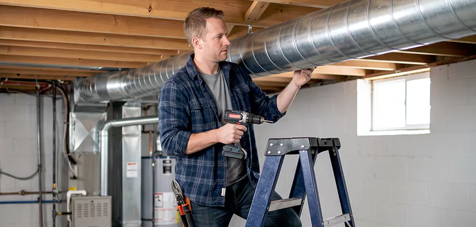 Exposed Spiral Ductwork in Brick Township